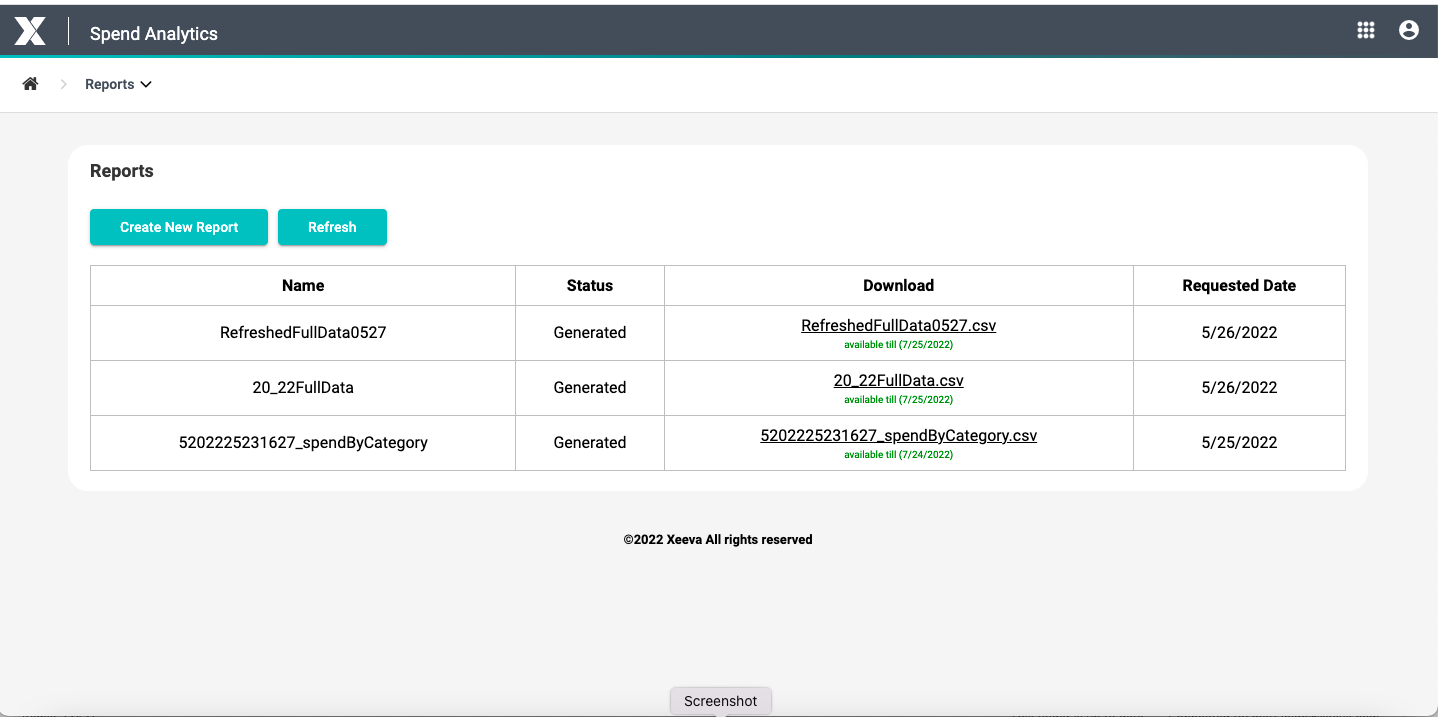 Spend Analytics Reports